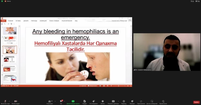 "Qanın laxtalanma pozğunluğundan əziyyət çəkən vətəndaşların ağız boşluğunun qorunmasına dair" beynəlxalq vebinar keçirilmişdir.